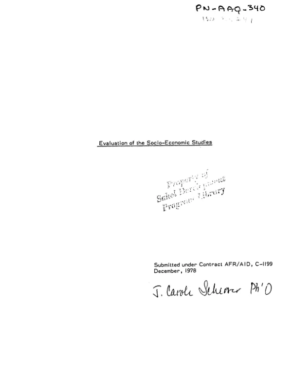 Evaluation of the socio-economic studies
