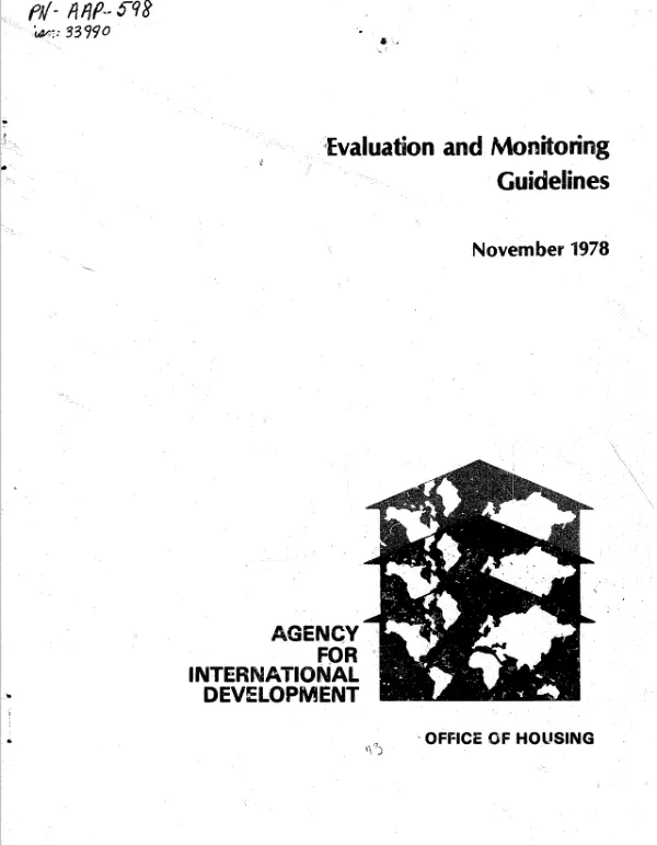 Guidelines : evaluation and monitoring