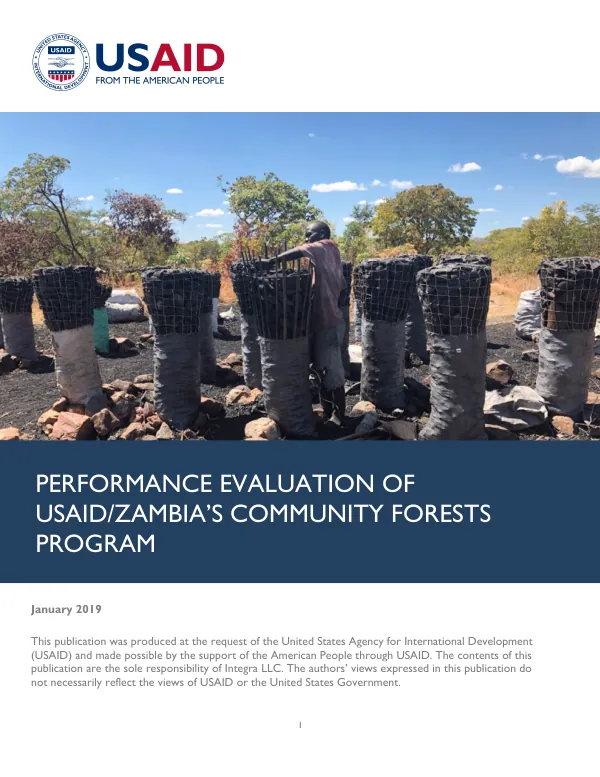 Final evaluation report : performance evaluation of USAID/Zambia’s community forests program