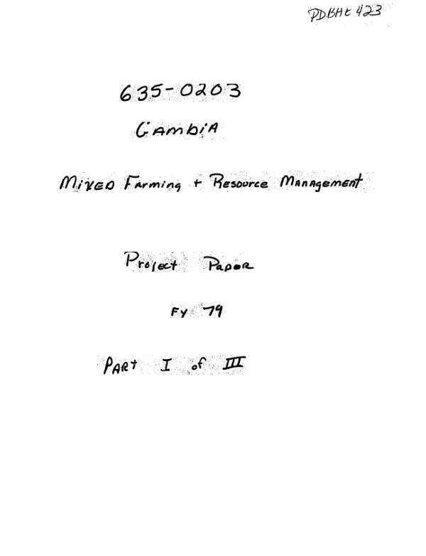 MIXED FARMING AND RESOURCE MANAGEMENT