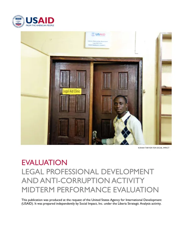 Evaluation : legal professional development and anti-corruption activity midterm performance evaluation