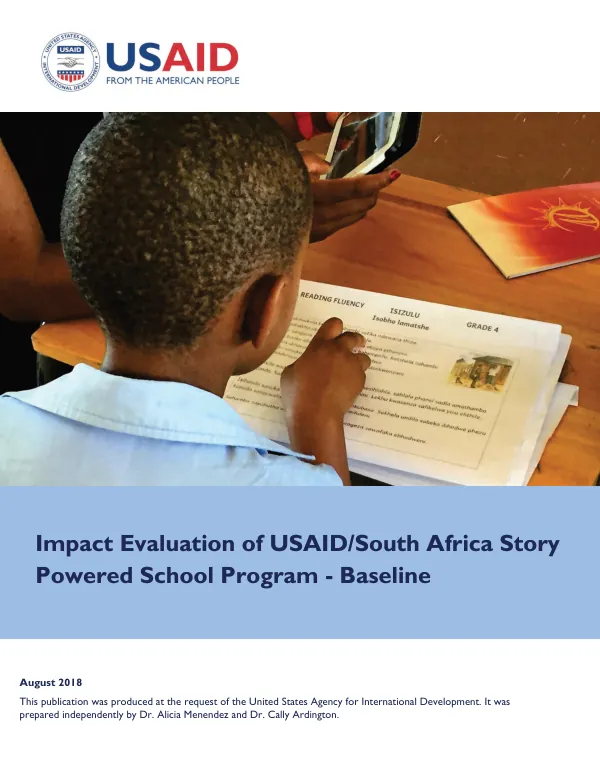 USAID/South Africa story powered school program impact evaluation [baseline]