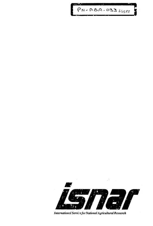 1987 annual report : ISNAR, International Service for National Agricultural Research