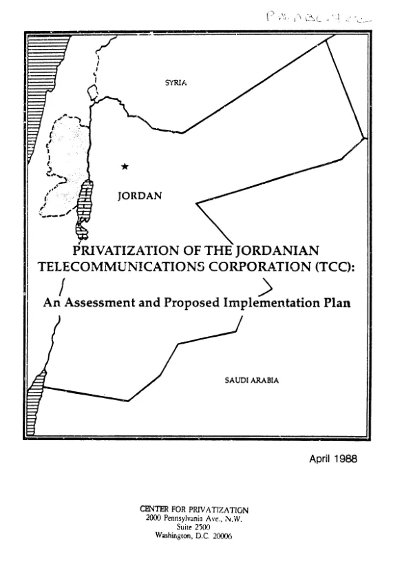 Hashemite Kingdom of Jordan : privatization of the Telecommunications Corporation -- an assessment and proposed implementation plan