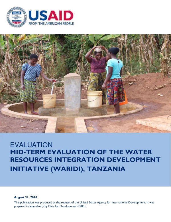 Evaluation : mid-term evaluation of the water resources integration development initiative (WARIDI), Tanzania