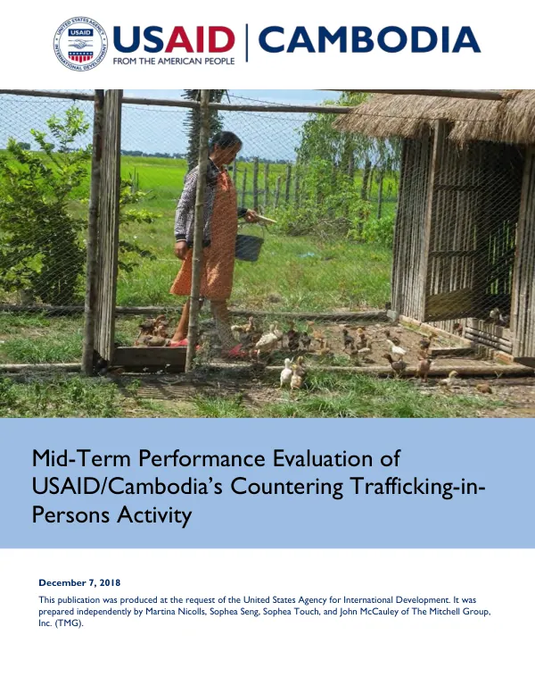 Mid-term performance evaluation of USAID/Cambodia's countering trafficking-in-persons activity