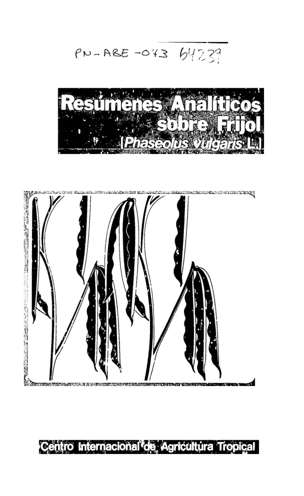 Resumenes analiticos sobre frijol (Phaseolus vulgaris L.), v. 13