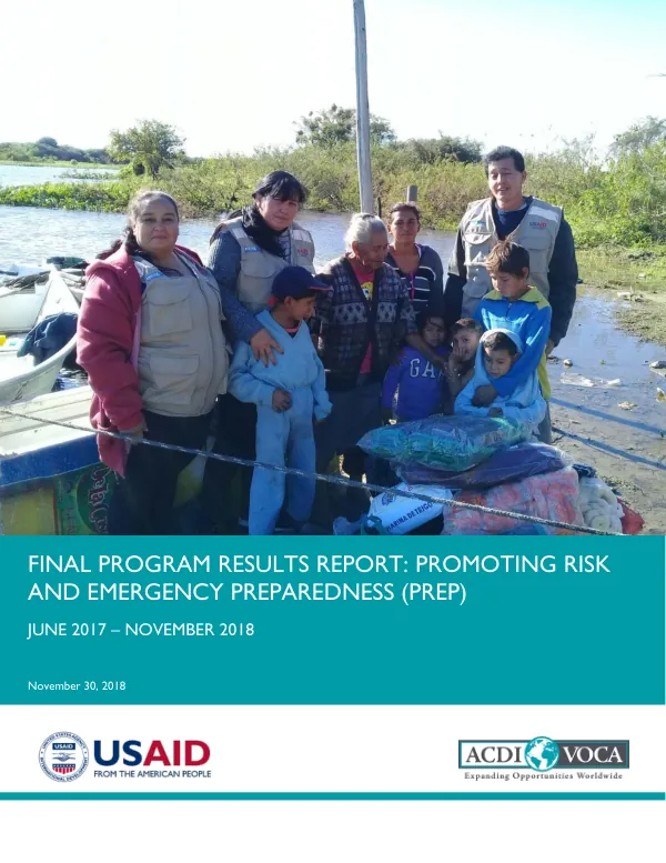 Final program results report : promoting risk and emergency preparedness (PREP), June 2017-November 2018