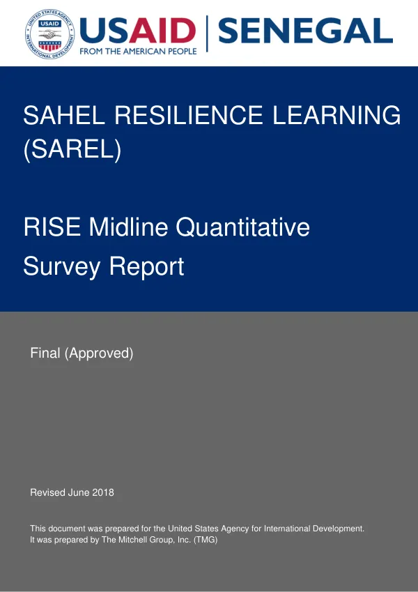 Sahel resilience learning (SAREL) : RISE midline quantitative survey report