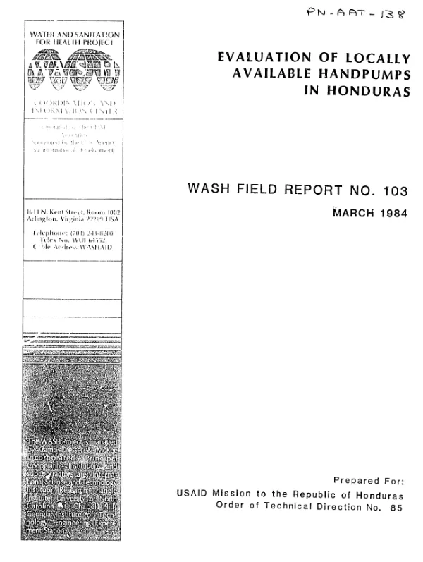 Evaluation of locally available handpumps in Honduras