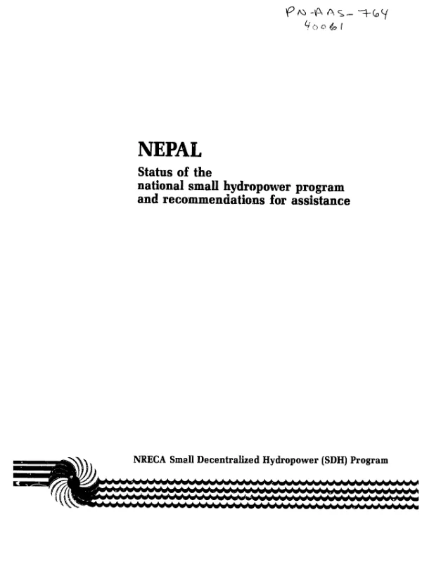 Nepal : status of the national small hydropower program and recommendations for assistance