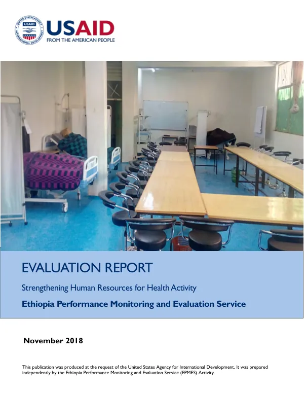 Evaluation report : strengthening human resources for health activity