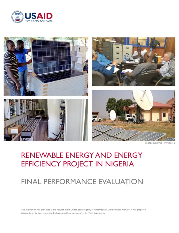 Renewable energy and energy efficiency program in Nigeria : final performance evaluation