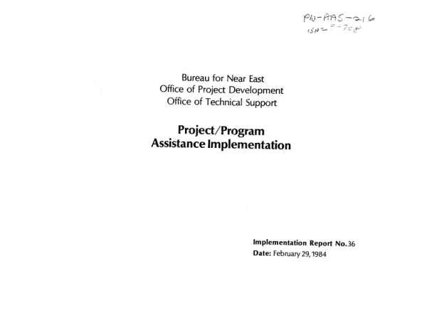 Project/program assistance implementation