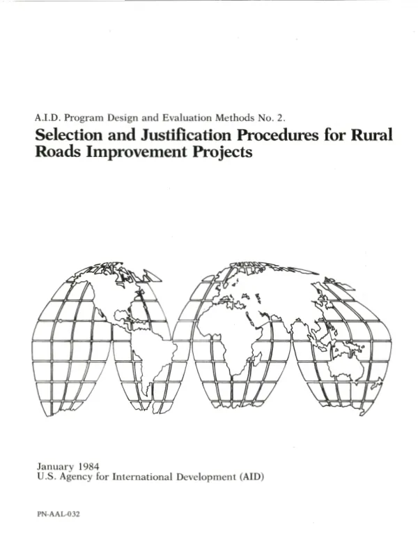 Selection and justification procedures for rural roads improvement projects