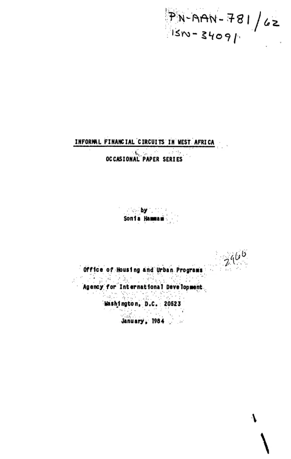 Informal financial circuits in West Africa