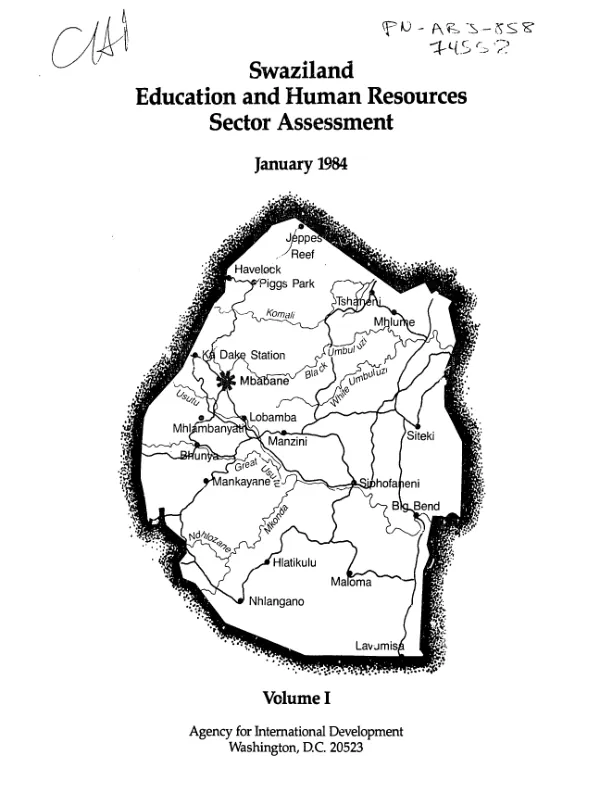 Swaziland education and human resources sector assessment, volume I