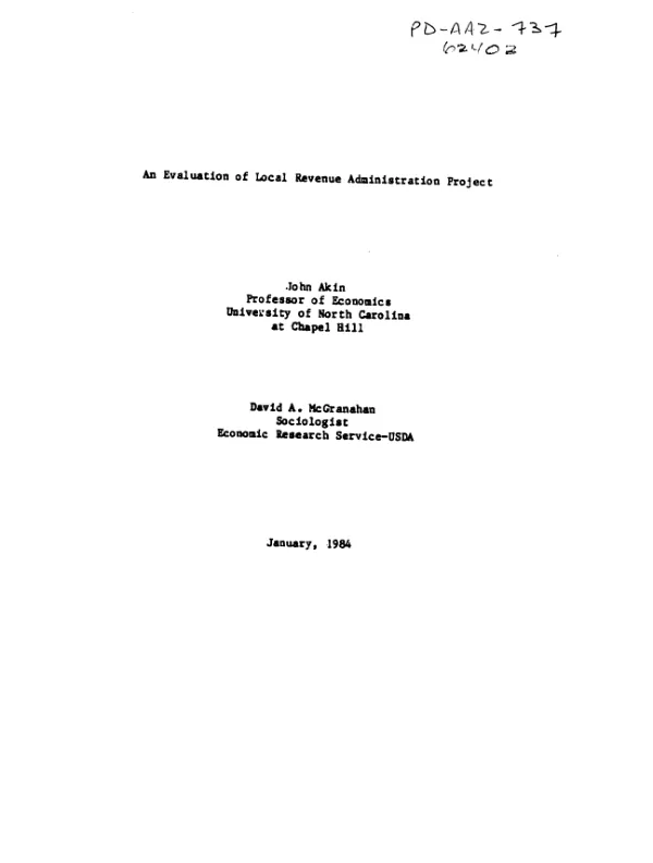 Evaluation of local revenue administration project
