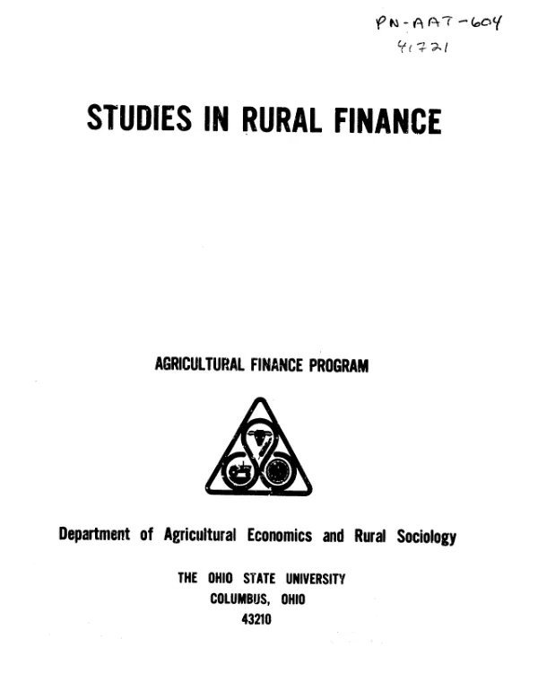 Basic grains : marketing channels and financing at the farm and wholesale levels