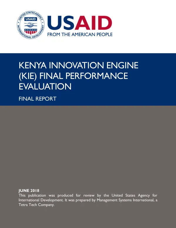 Kenya innovation engine (KIE) final performance evaluation : final report