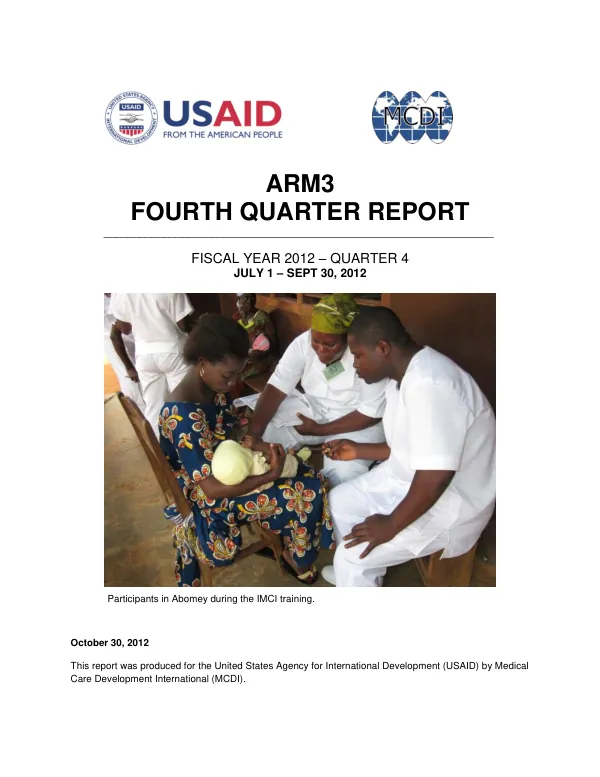 ARM3 FOURTH QUARTERLY REPORT