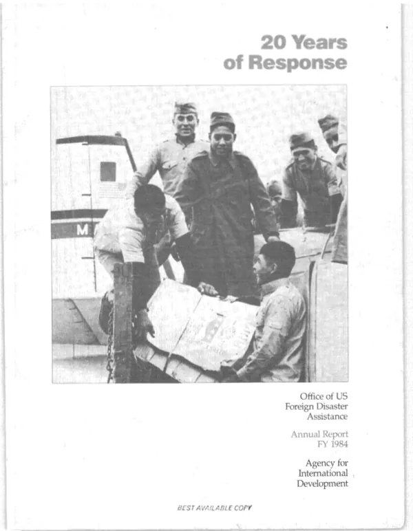 20 years of response : Office of US Foreign Disaster Assistance : annual report FY 1984