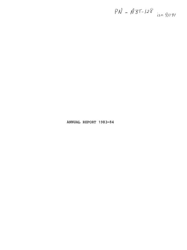 IDLI [International Development Law Institute] : annual report, [1983-1984]