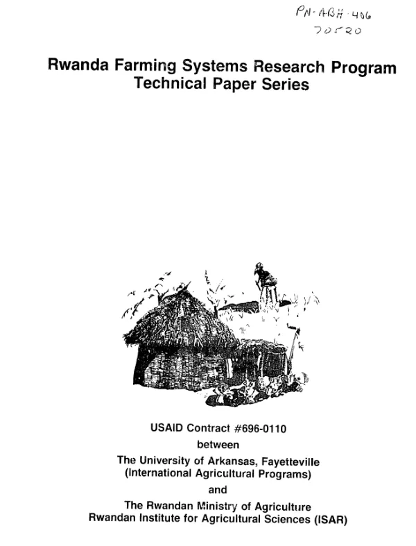 Preliminary diagnostic survey of five communes of Ruhengeri Prefecture, Rwanda