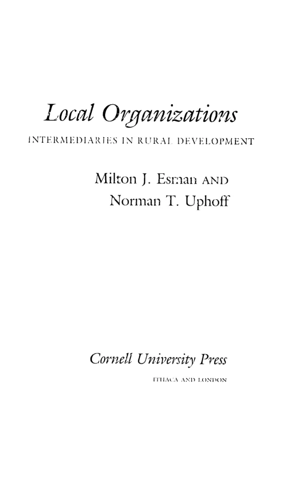 Local organizations : intermediaries in rural development