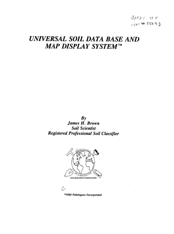 Universal soil data base and map display system