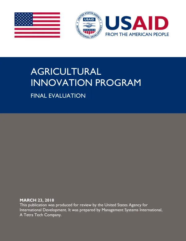 Agricultural innovation program : final evaluation