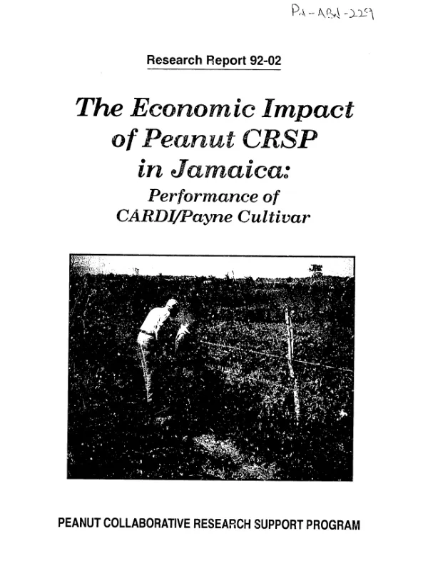 Economic impact of peanut CRSP in Jamaica : performance of CARDI/Payne cultivar