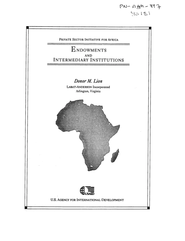 Endowments and intermediary institutions