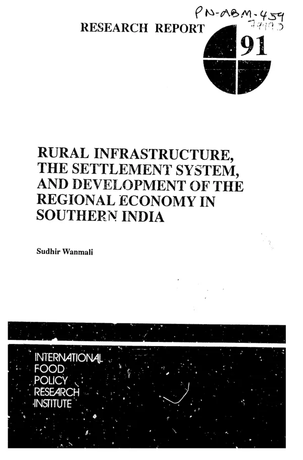 Rural infrastructure, the settlement system, and development of the regional economy in southern India
