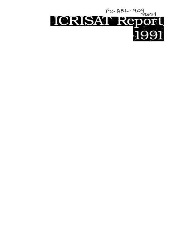 ICRISAT [International Crops Research Institute for the Semi-Arid Tropics] report 1991