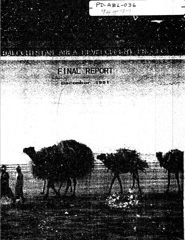Balochistan Area development project : final report