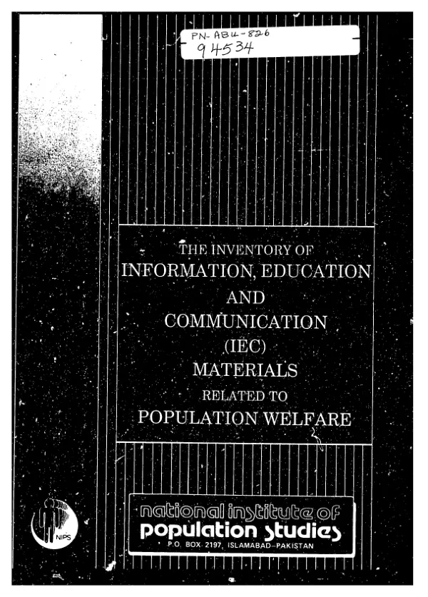 Inventory of information, education and communication (IEC) materials related to population welfare
