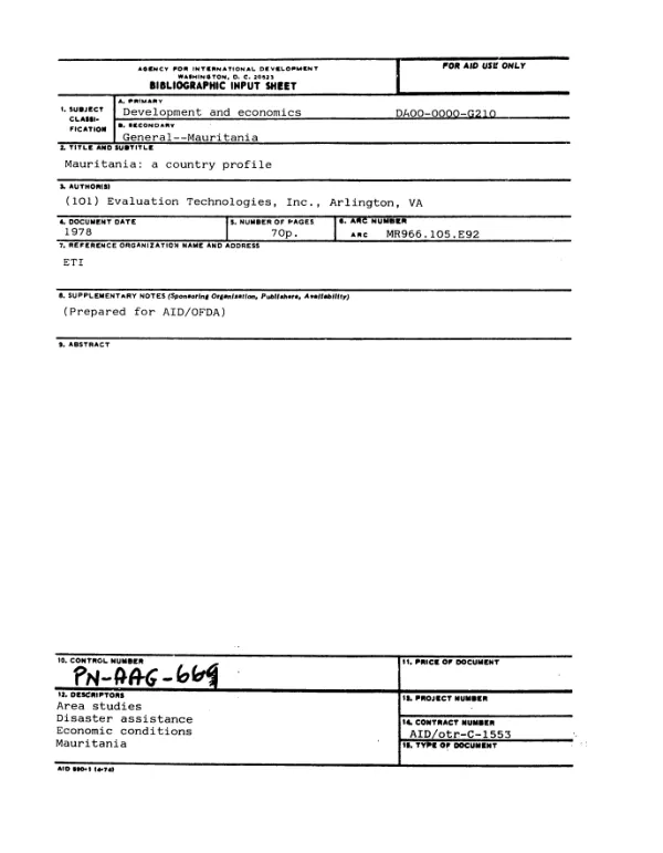 A.I.D. incentives project report