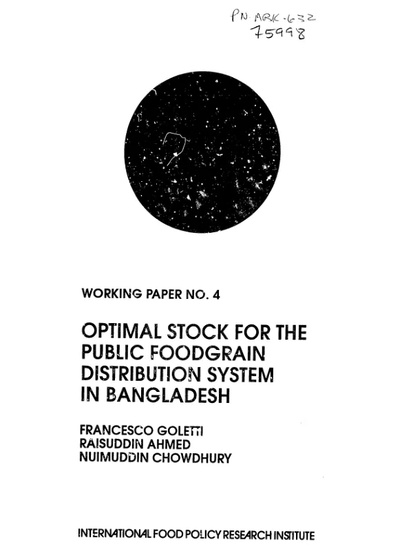 Optimal stock for the public foodgrain distribution system in Bangladesh