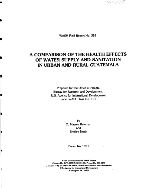 Comparison of the health effects of water supply and sanitation in urban and rural Guatemala
