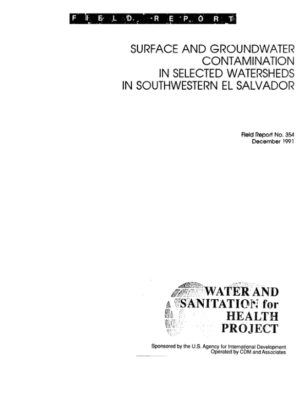 Surface and groundwater contamination in selected watersheds in southwestern El Salvador