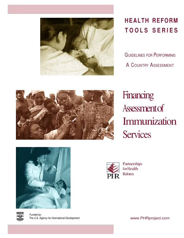 Financing assessment of immunization services : guidelines for performing a country assessment