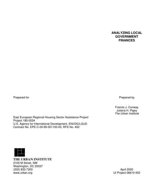 Analyzing local government finances