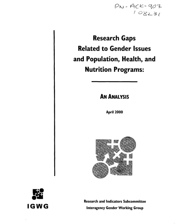 Research gaps related to gender issues and population, health, and nutrition programs : an analysis