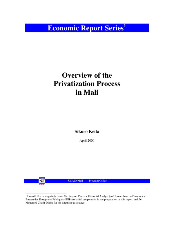 Overview of the privatization process in Mali