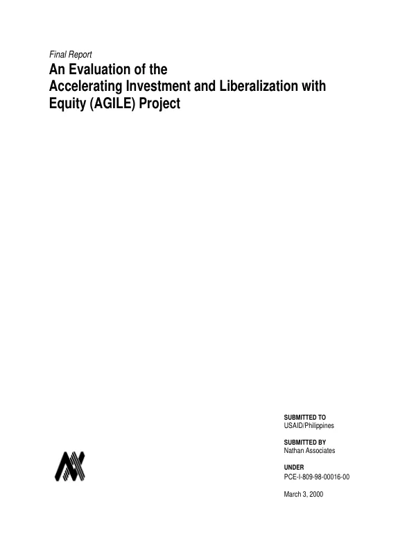 Final report : an evaluation of the accelerating investment and liberalization with equity (AGILE) project