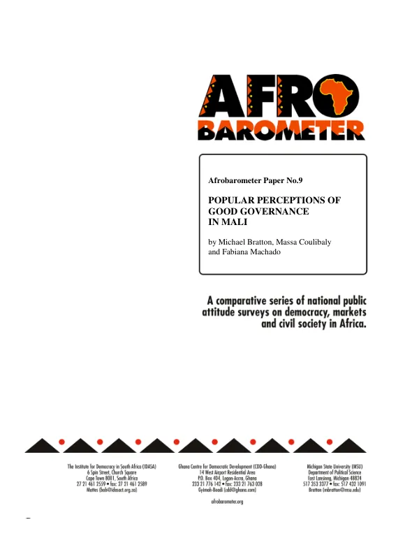 Popular perceptions of good governance in Mali