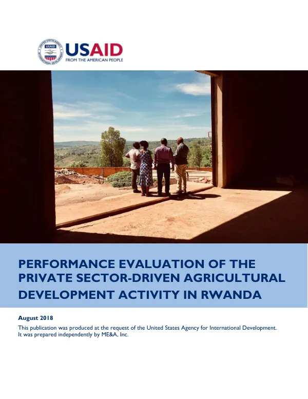 Performance Evaluation of the Private Sector-Driven Agricultural Growth Activity