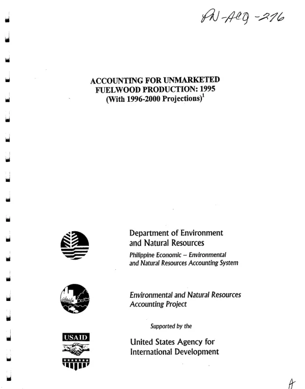 Accounting for unmarketed fuelwood production : 1995 (with 1996-2000 projections)