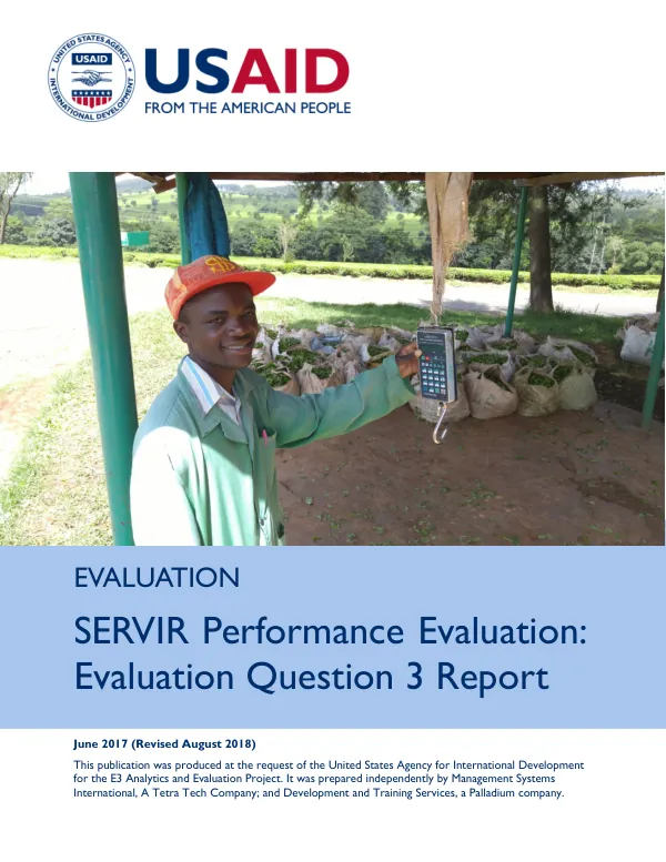 Evaluation : SERVIR performance evaluation : evaluation question 3 report